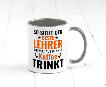 Kaffee trinkt: Lehrer | Schule Beruf Schüler Geschenk Arbeit Kollegen Büro
