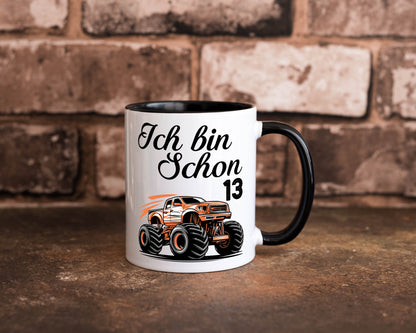 13. Geburtstag | Monster truck 13 Jahre Geschenkidee Humor Tasse