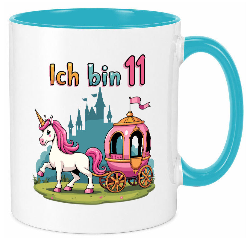 11. Geburtstag | Prinzessin in Kutsche Einhorn lustig Geschenkidee Geschenk Tasse