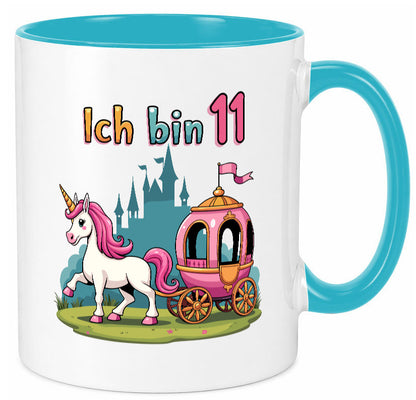 11. Geburtstag | Prinzessin in Kutsche Einhorn lustig Geschenkidee Geschenk Tasse