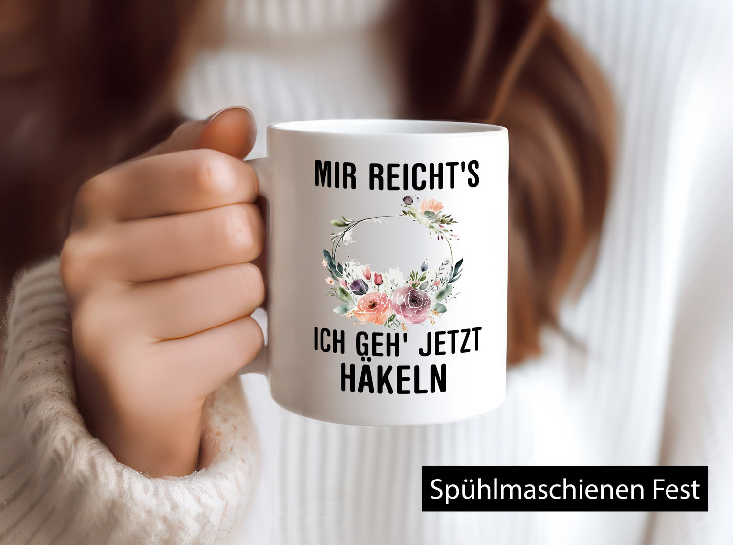 Ich geh` jetzt häkeln | Häkelzubehör Freundin Geschenkidee Humor Tasse