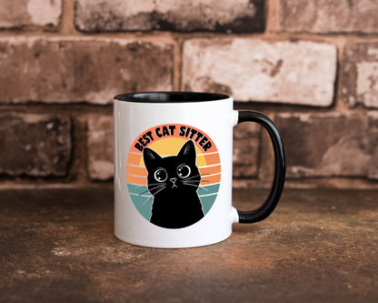 Bets Cat Sitter | Schwarze Katze Katzenliebhaber Geschenk Tierliebhaber Humor Tasse