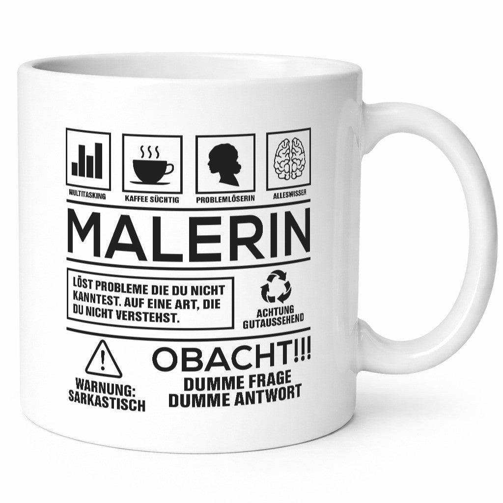 Achtung Probleme Malerin | Malerinnen lustig Humor Geschenkidee Geschenk Tasse