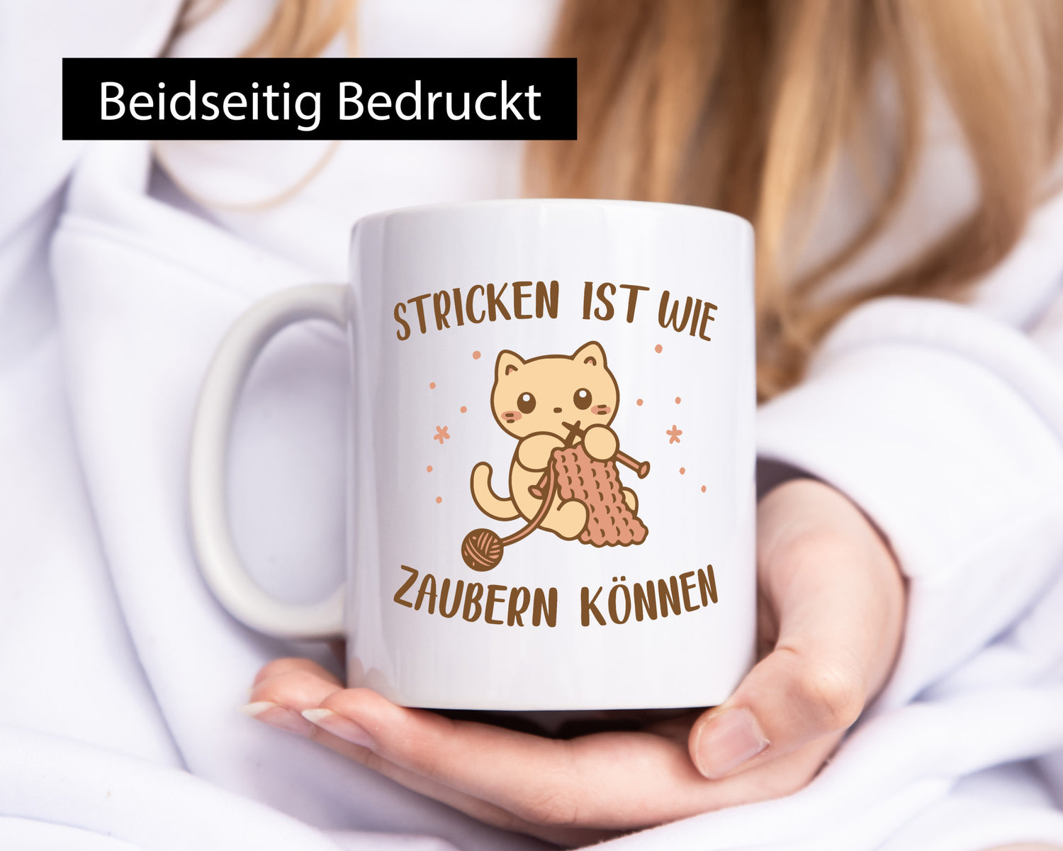 Stricken ist wie zaubern können | Strickschal Teddy Humor Geschenkidee Tasse