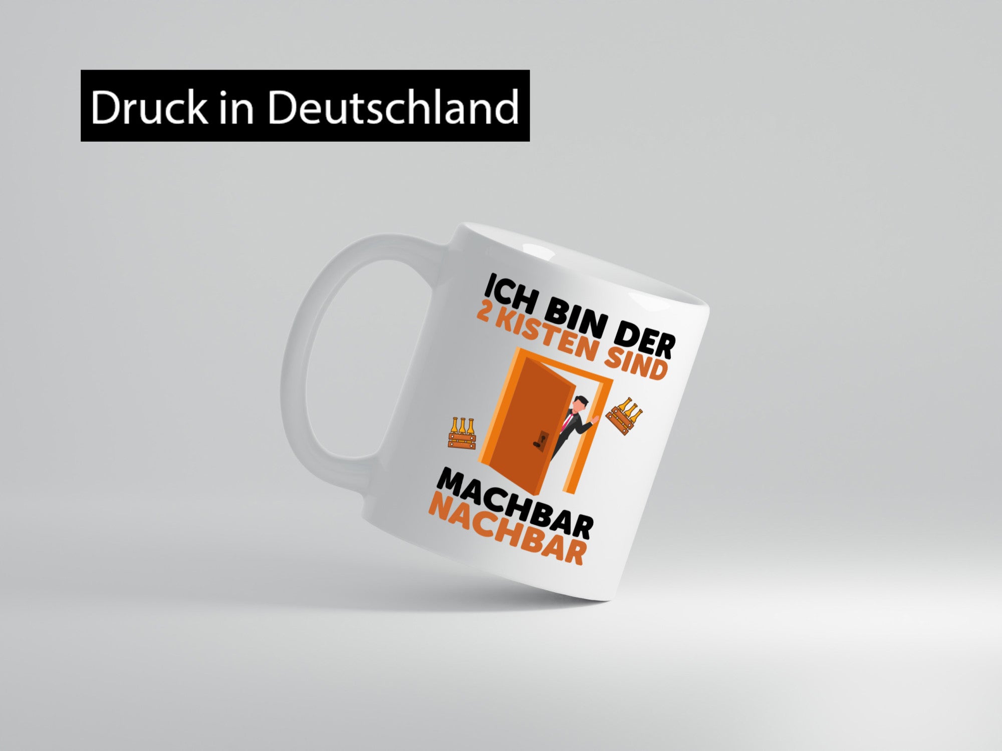 2 Kisten Bier | witziger Spruch Nachbar Einweihung Humor Geschenkidee Tasse