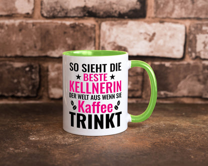 Kaffee trinkt: Kellnerin | Beruf kellnern Bedienung Humor Arbeit Kollegen Büro