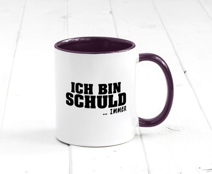 Ich bin Schuld | Schwarze Schaff lustig Humor Geschenkidee Geschenk Tasse