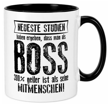 Neuste Studien: Boss | Führungskraft Vorgesetzter lustiger Spruch Geschenk Tasse