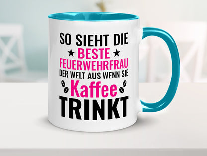 Kaffee trinkt: Feuerwehrfrau | Feuerwehr Geschenkidee Humor Tasse