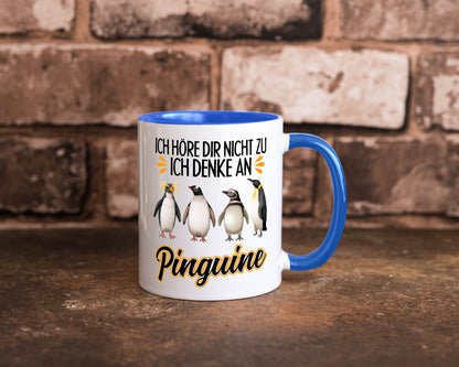 Ich denke an Pinguine Geschenkidee Humor Tasse