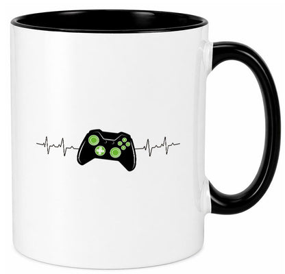 Controller Herzschlag | Heartbeat Gamer lustig Humor Geschenkidee Geschenk Tasse