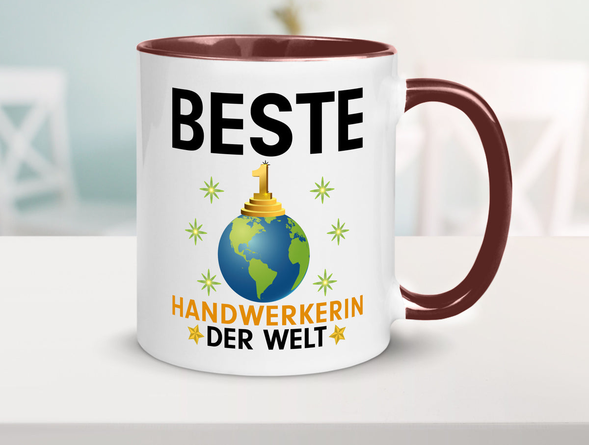 Welt Beste Handwerkerin | Handwerkerinnen lustiger Spruch Geschenk Humor Tasse