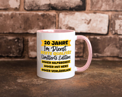 20 Jahre im Dienst | Jubiläum Arbeit v8 Geschenkidee Kollegen Büro Humor Tasse