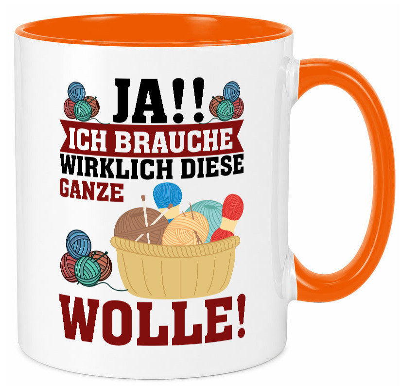 Ja! Ich brauche Wolle | häkeln Häkelzubehör Geschenk Humor Geschenkidee Tasse