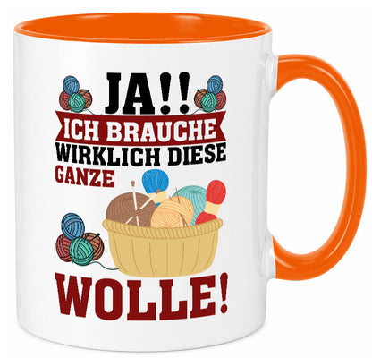 Ja! Ich brauche Wolle | häkeln Häkelzubehör Geschenk Humor Geschenkidee Tasse