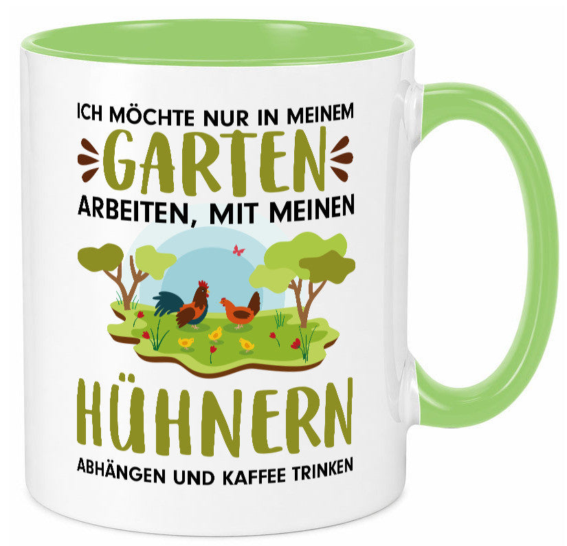 Garten Hühner | Gartenarbeit Tasse Bauernhof Spruch lustiger Geschenk Arbeit