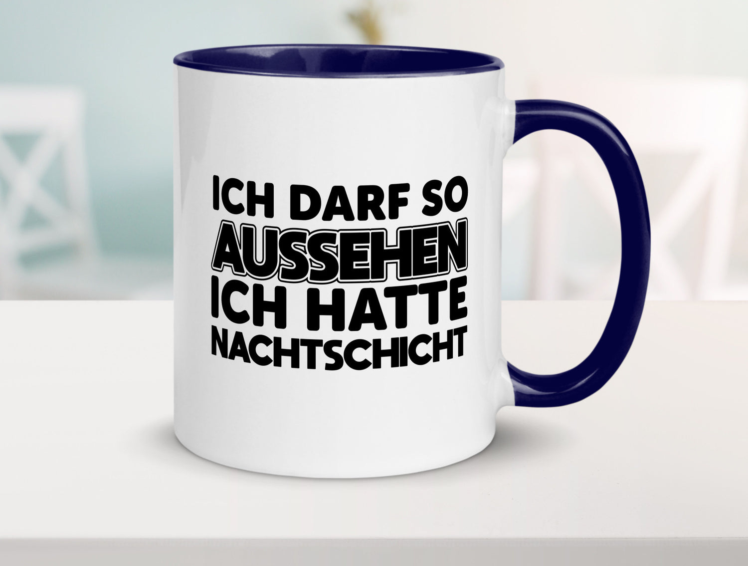 Ich darf so aussehen | Nachtschicht Arbeit lustig Kollegen Büro Geschenk Tasse
