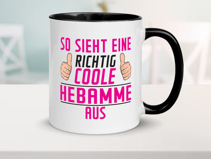 Richtig Coole Hebamme | Geburtshilfe Geschenk Humor Geschenkidee lustiger Tasse