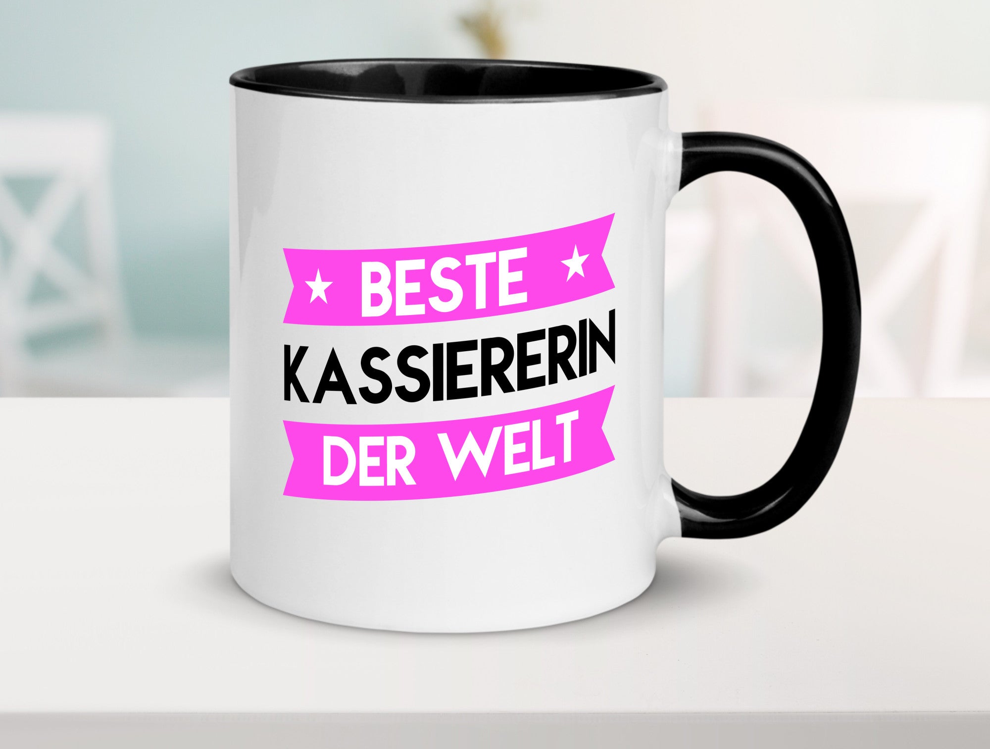 Beste Kassiererin lustiger Spruch Geschenk Humor Geschenkidee Tasse