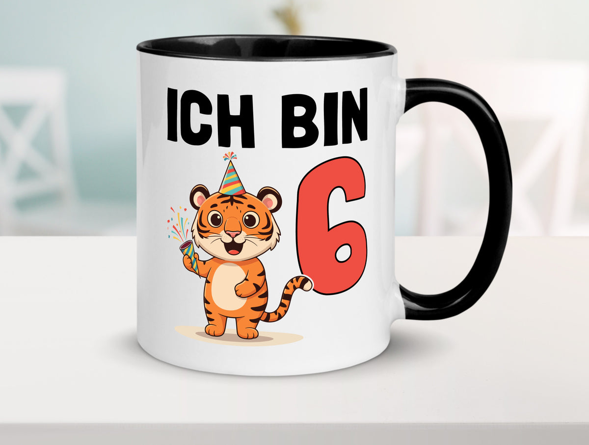 6. Geburtstag | 6 Jahre Tiger lustiger Spruch Geschenk Geschenkidee Tasse