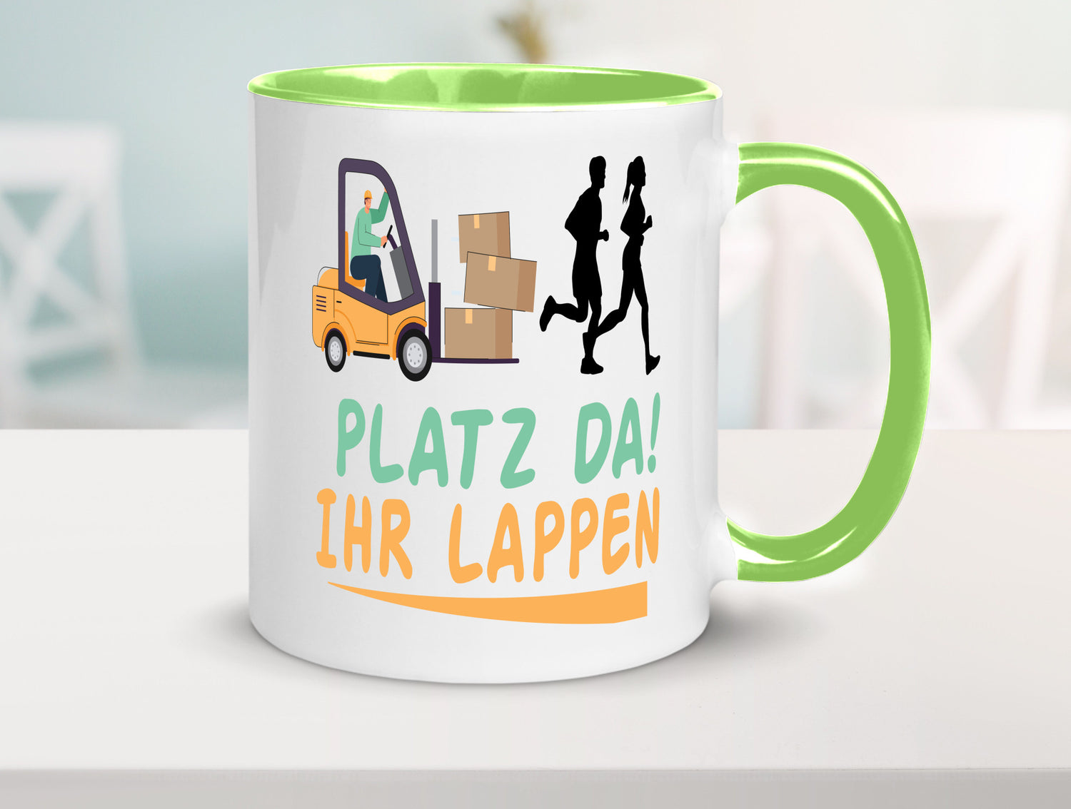 Platz da ihr Lappen | Stapler Fahrer Humor Geschenkidee Tasse
