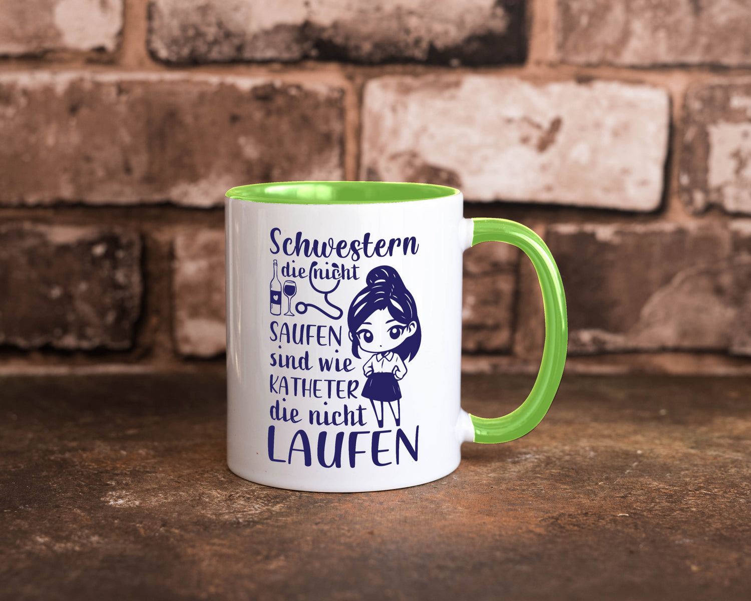 Schwestern die nicht saufen | Krankenschwester Alkolhol Geschenkidee Humor Tasse