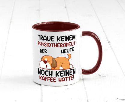 Traue keinem Physiotherapeut lustiger Spruch Geschenk Humor Geschenkidee Tasse