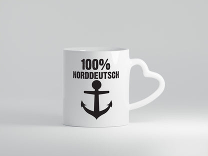 100% Norddeutsch | Norddeutscher Tasse Nordlicht Geschenk Humor Geschenkidee
