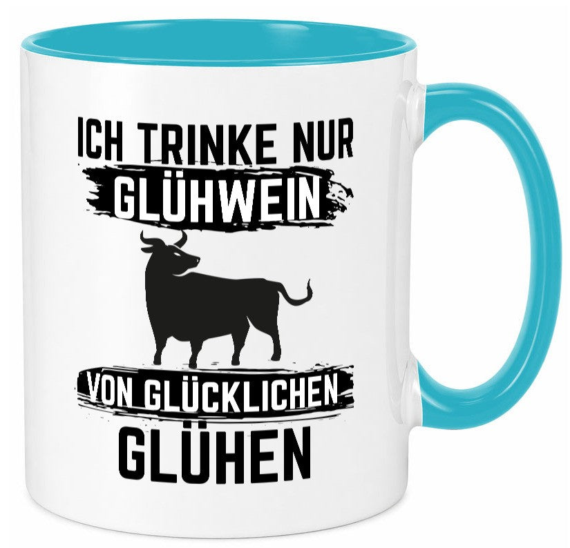 Ich drinke nur Glühwein | Wein von Glühen lustiger Spruch Geschenk Humor Tasse