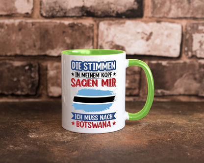 Botswana | Urlaub Stimmen in meinem Kopf Traumland Geschenkidee Humor Tasse