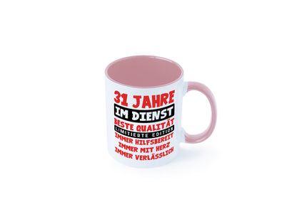 31 Jahre im Dienst | Jubiläum Arbeit v9 lustig Kollegen Büro Geschenk Tasse