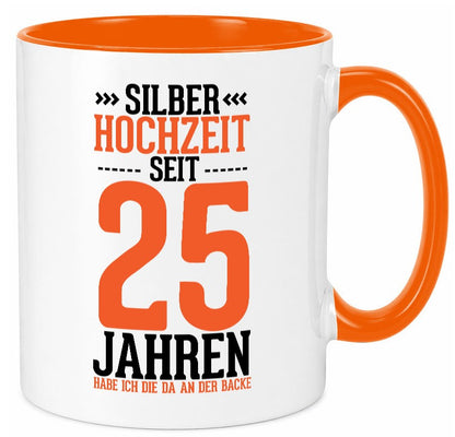 Silber Hochzeit | 25 Jahre Verheiratet Ehepaar lustig Humor Geschenkidee Tasse