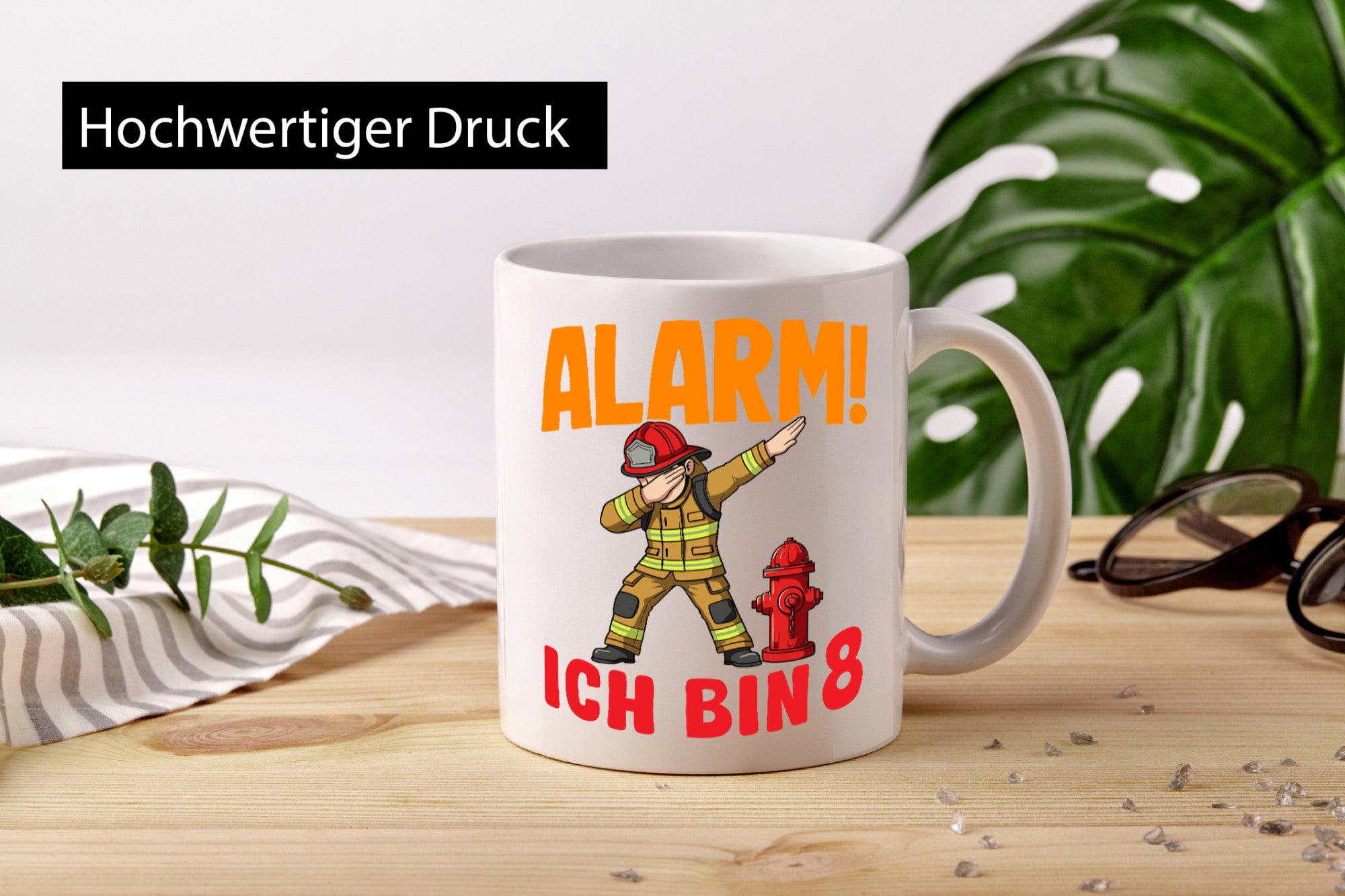 8. Geburtstag | 8 Jahre Feuerwehr Junge lustig Geschenkidee Geschenk Tasse