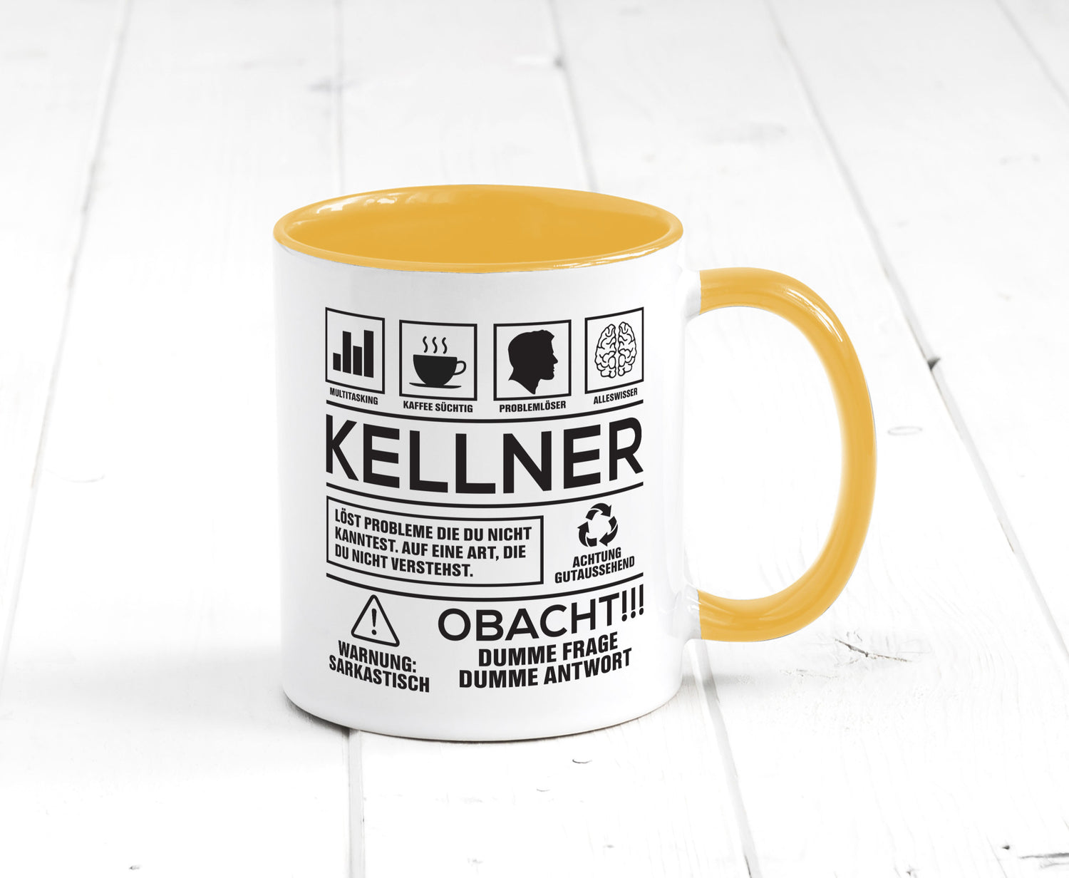 Achtung Probleme Kellner | kellnern Bedienung lustiger Spruch Geschenk Humor