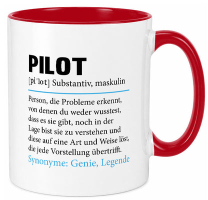 Pilot | Flugzeug Beruf Spruch Definition Piloten Geschenkidee Arbeit Kollegen Tasse