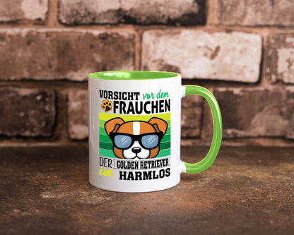 Vorsicht vor dem Frauchen Golden Retriever ist Harmlos lustiger Spruch Geschenk