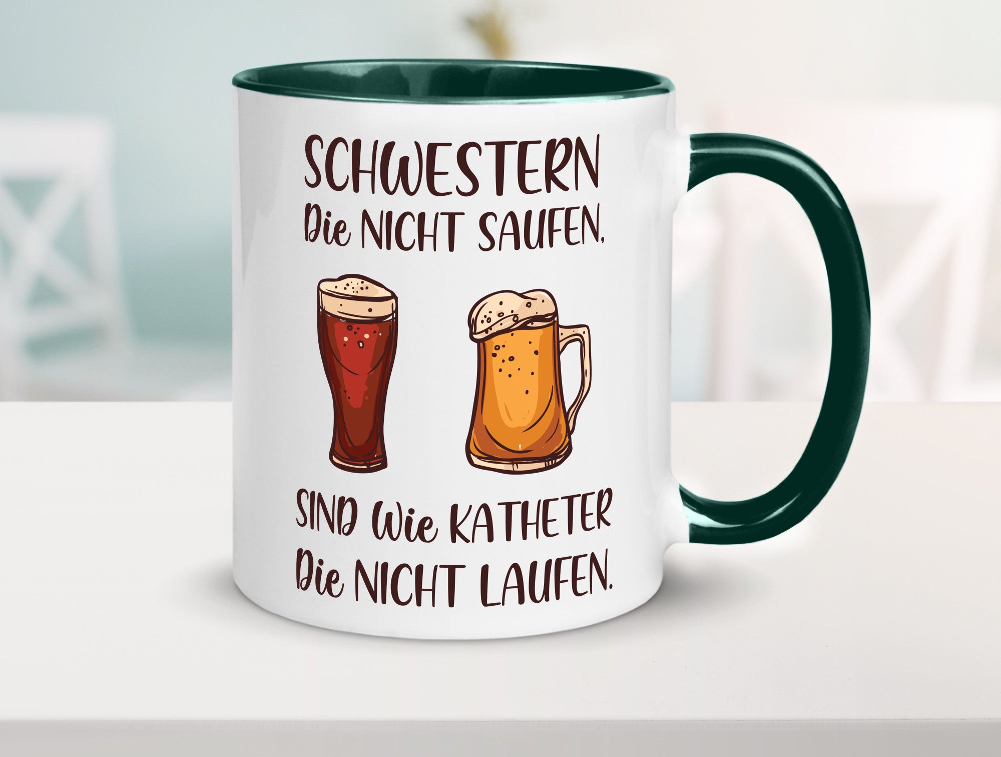 Schwestern die nicht saufen, Katheder laufen | Gläser lustiger Spruch Geschenk