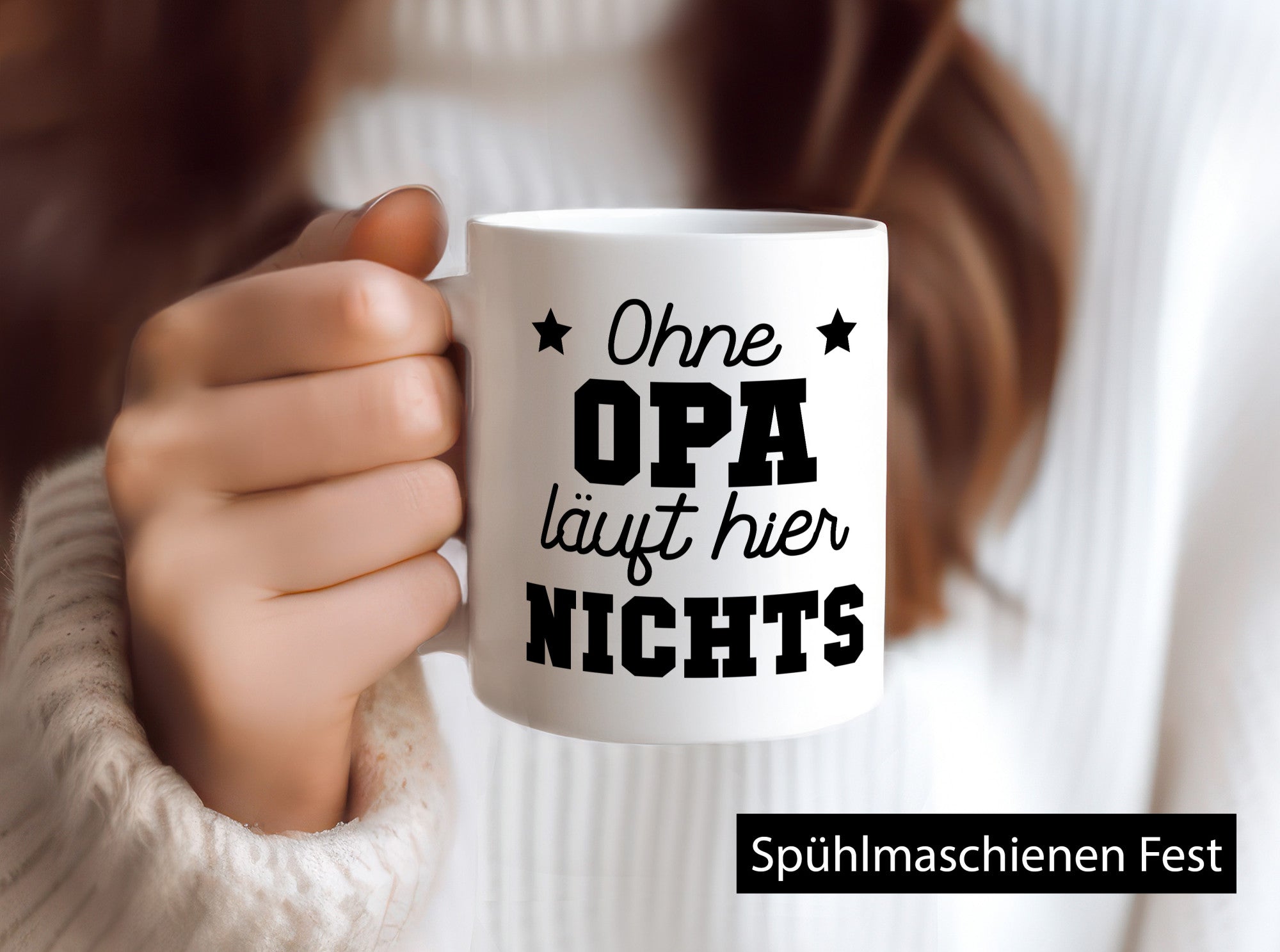 Ohne Opa läuft hier nicht | Großvater lustig Familie Geschenkidee Geschenk Tasse