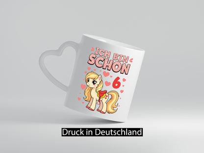 6. Geburtstag | 6 Jahre Mädchen Reiten Pony Geschenkidee Humor Tasse