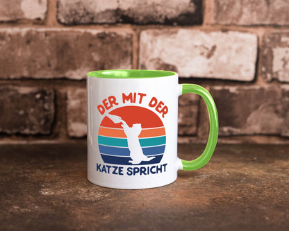 Der mit Katze Spricht | Katzenliebhaber Humor Tierliebhaber Geschenkidee Tasse