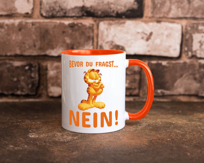 Bevor du fragst? Nein! | grimmige Katze Spruchtasse lustig Tierliebhaber Humor