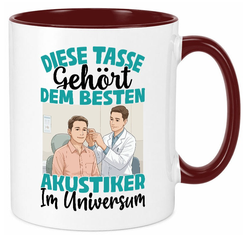 Im Universum: Akustiker | Akustik Hörgeräteakustik Geschenk Humor Geschenkidee Tasse