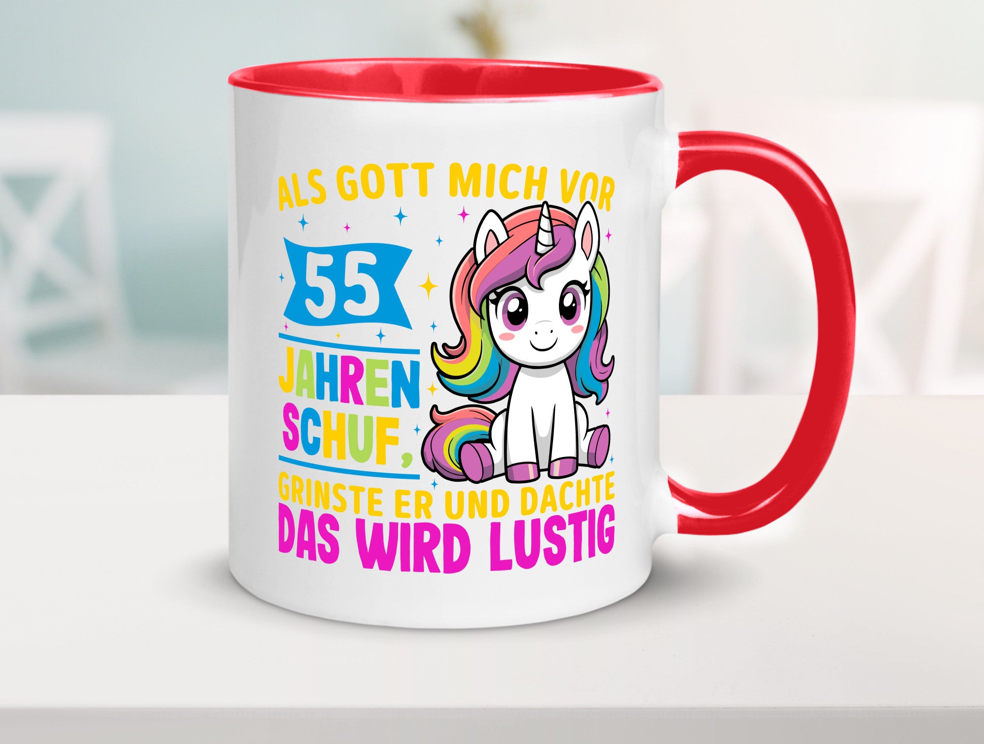 55. Geburtstag | Als Gott mich schuf 40 Jahre v2 lustiger Spruch Geschenk