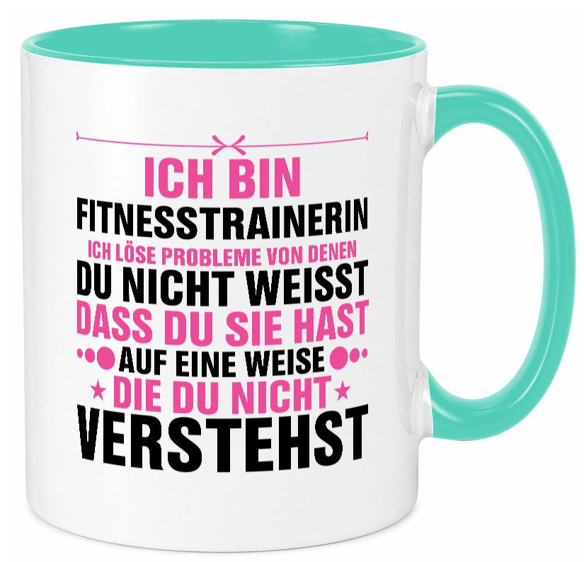 Löse Probleme: Fitnesstrainerin | Trainerin Sport v2 Geschenk Humor Tasse