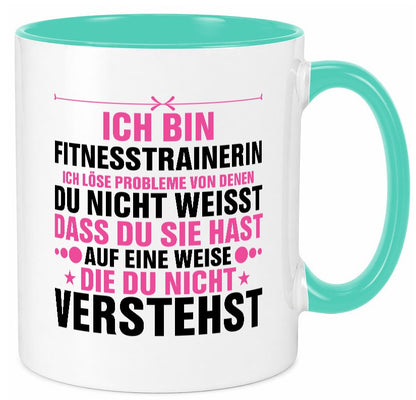 Löse Probleme: Fitnesstrainerin | Trainerin Sport v2 Geschenk Humor Tasse