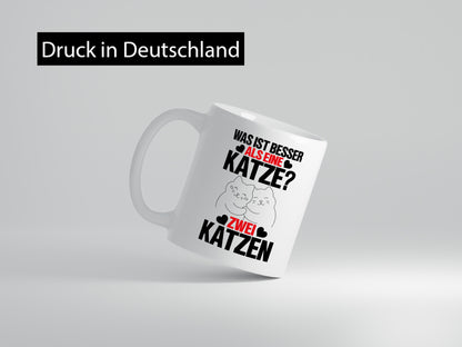 Katzenliebe Tasse | zwei Katzen Katzenbesitzer Spruch lustig Tierliebhaber