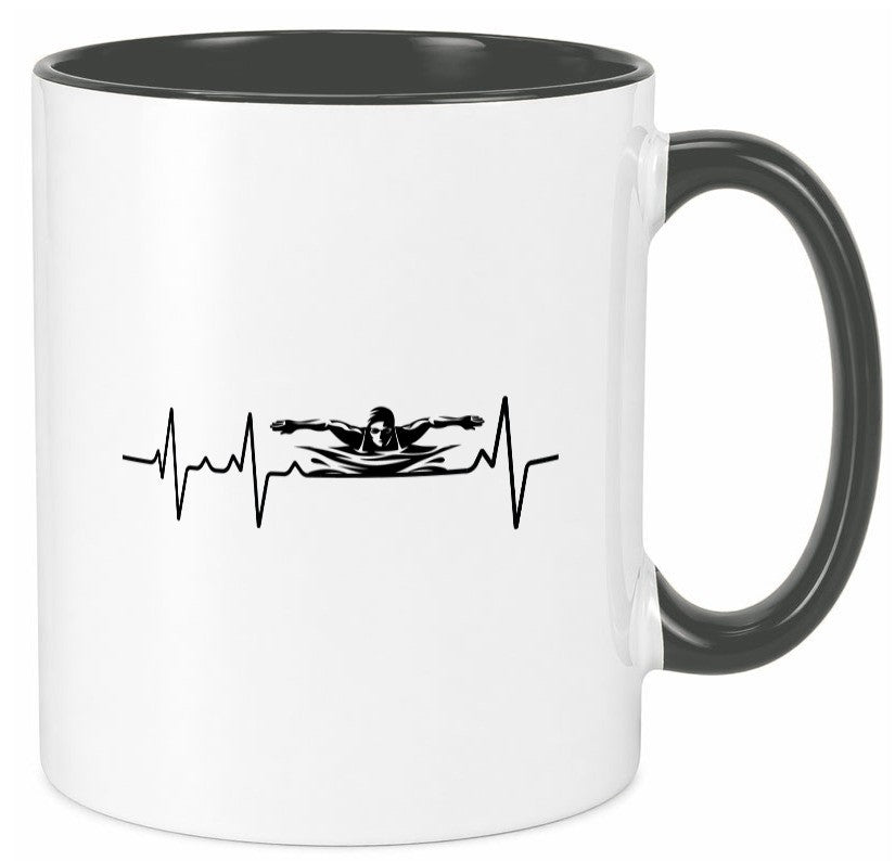 Schwimmer Herzschlag | Schwimmen Wasser Sport lustig Humor Geschenkidee Tasse