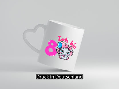 8. Geburtstag | 8 Jahre Elefant Mädchen Humor Geschenkidee Tasse
