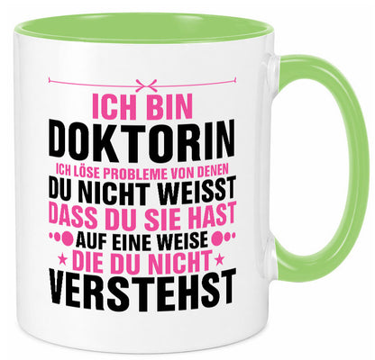 Löse Probleme: Doktorin | Doktorand Doktortitel v2 Geschenk Humor Geschenkidee Tasse