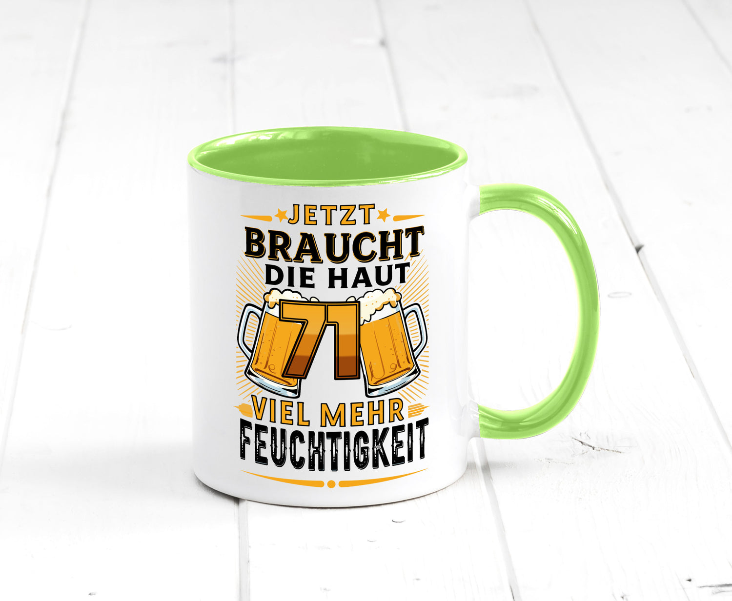 71 braucht die haut mehr Feuchtigkeit | 71. Geburtstag Geschenkidee Humor Tasse